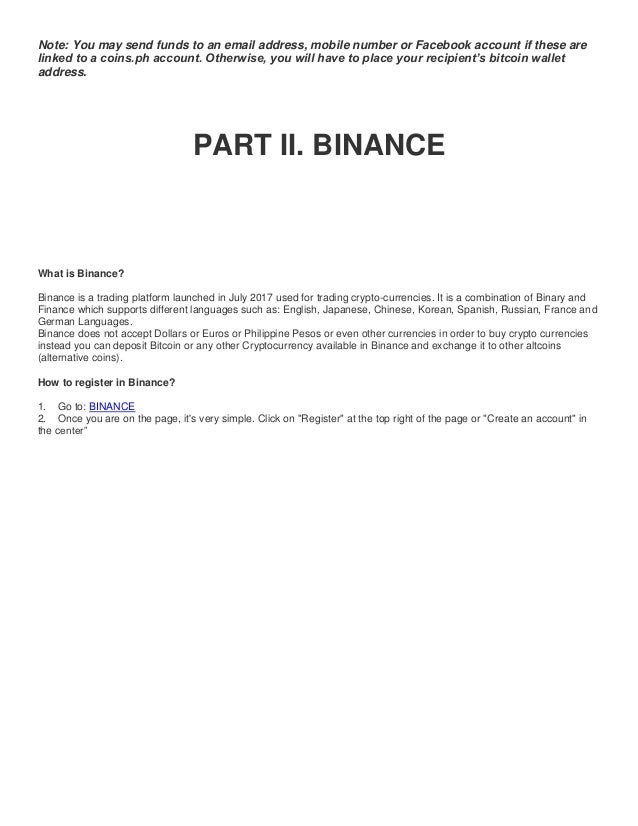 Cr!   yptocurrencies Guide From Coins Ph To Binance - 